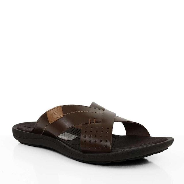 Chinelo de Rosto Itapuã Masculino Jaws Couro - Café | Netshoes