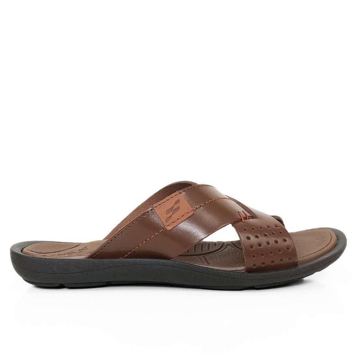 Chinelo de Rosto Itapuã Masculino Jaws Couro - Marrom | Netshoes
