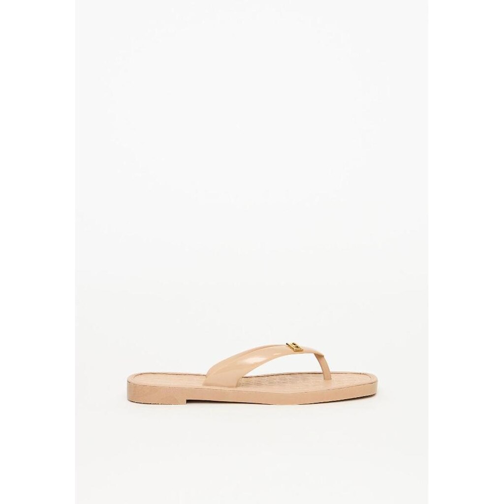 Chinelo De Tiras Com Enfeite E Frente Quadrada