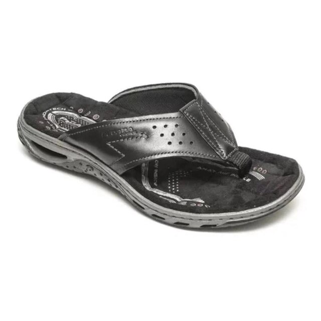 Chinelo Dedo Pegada em Couro Masculino 131663