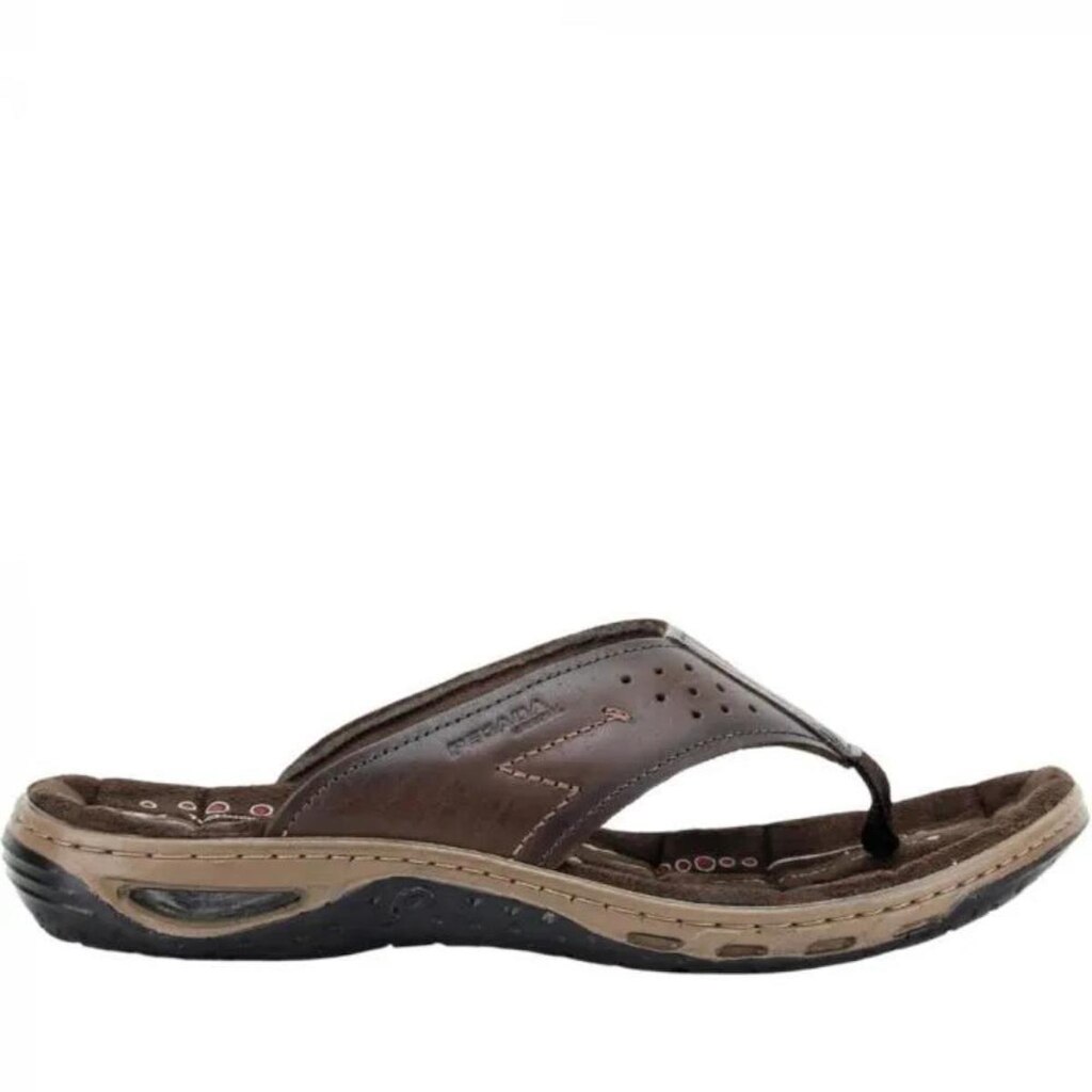 Chinelo Dedo Pegada em Couro Masculino 131663