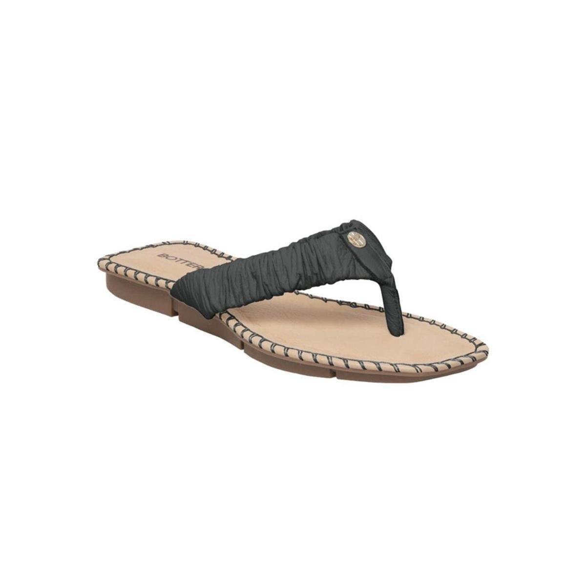 Chinelo Feminino Anabela Rasteiro Bottero 332201 Couro Preto Menor preço em Chinelo Feminino Anabela Rasteiro Bottero 332201 Couro Preto