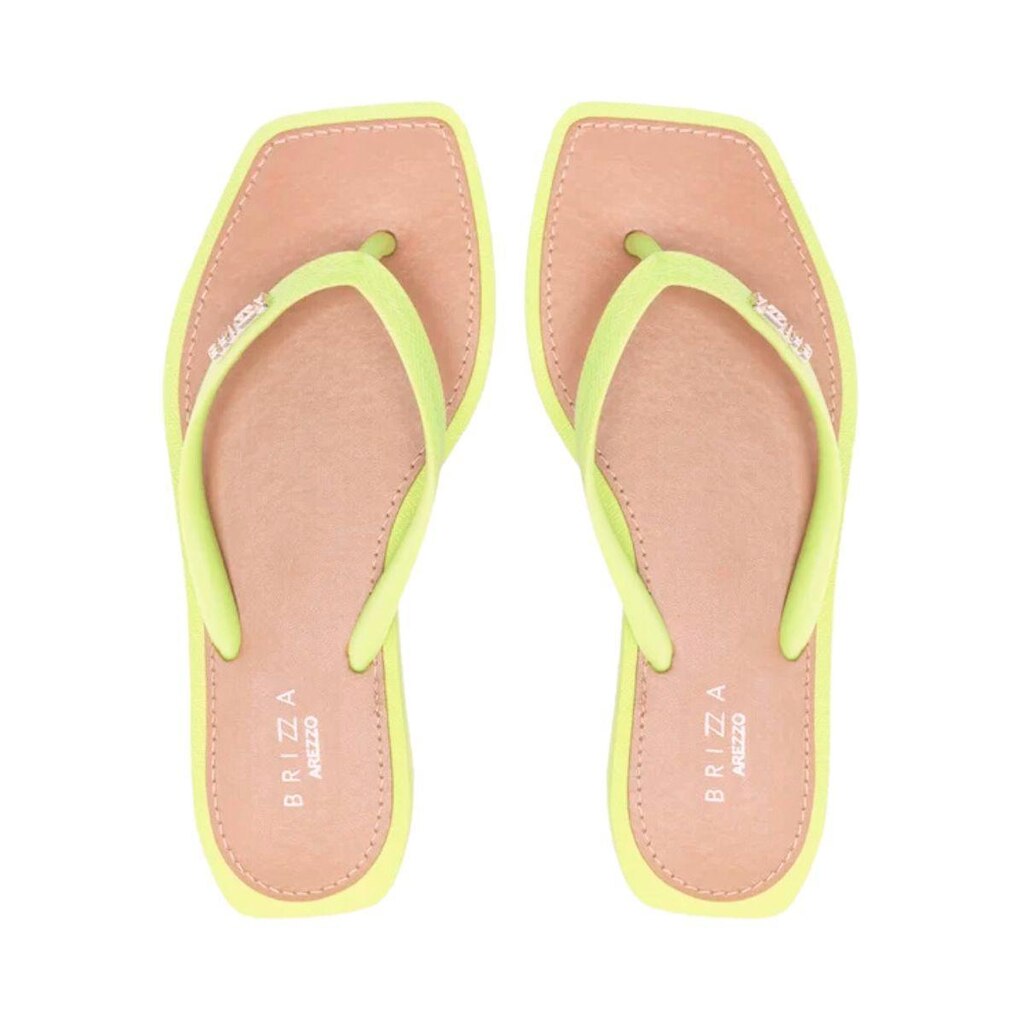 Chinelo Feminino de Dedo Amarelo Square Brizza Original