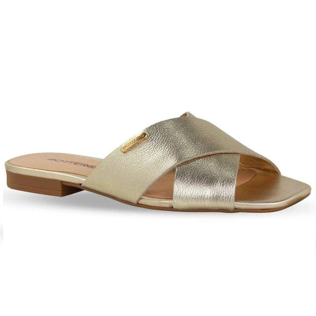 Chinelo Feminino Dourado em Couro Bottero 366901_12