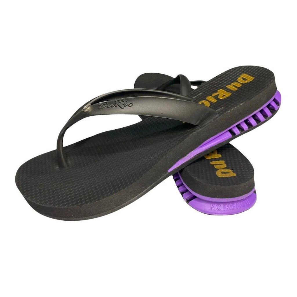Chinelo Feminino Du Rio Com Amortecedor - Preto e Rosa - 37/38