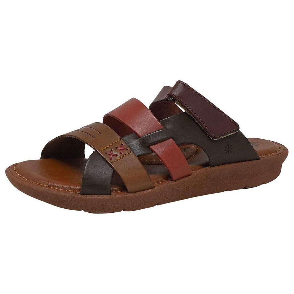 Chinelo Feminino Flat Conforto Couro Calce Facil New Face