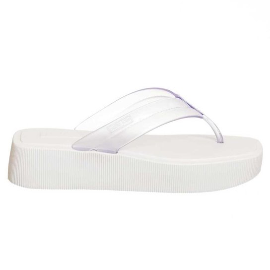 Chinelo Feminino Flatform Hit Branco Translúcido Petite Jolie PJ6141