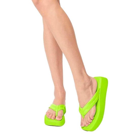 Chinelo Feminino Flatform Hit Green Petite Jolie PJ6141