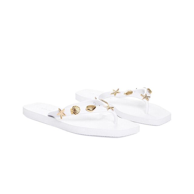 Chinelo Feminino Giulia Domna Biico Quadrado Branco