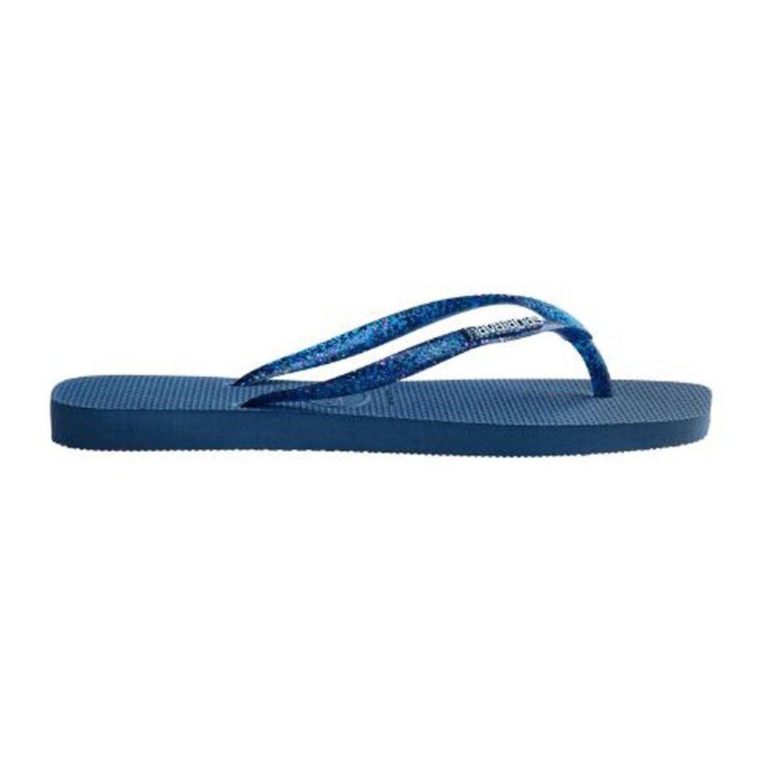 Chinelo Feminino Havaianas Square Glitter Bico Quadrado - Azul | Netshoes