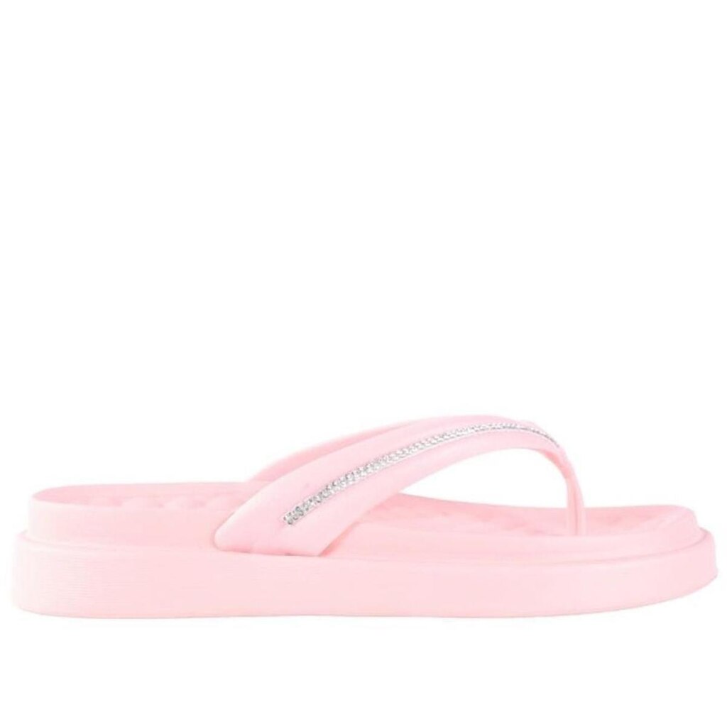 Chinelo Feminino Moleca com Aplicações de Brilho 5554,101 Salmao