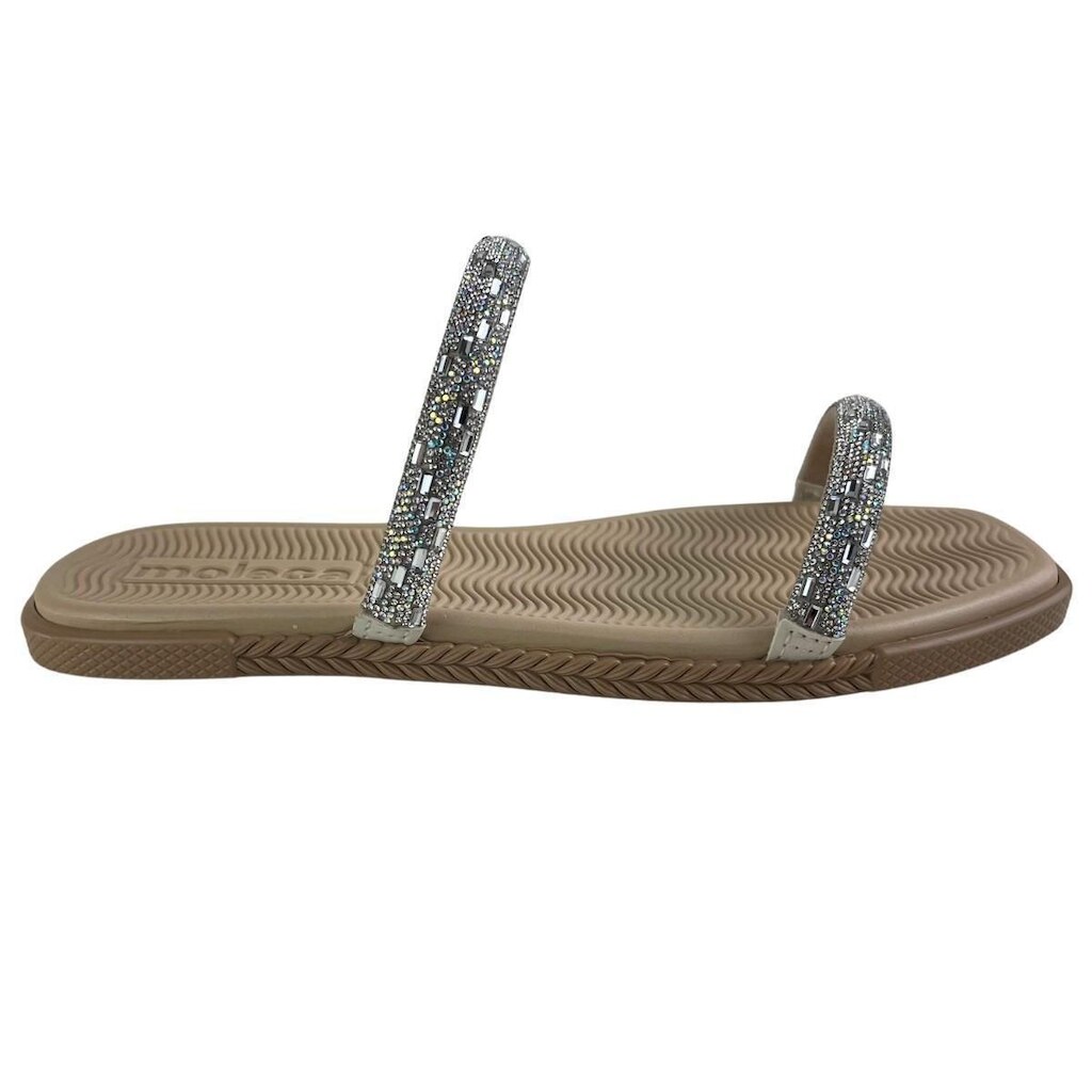Chinelo Feminino Moleca Tiras com Pedrarias Brilho