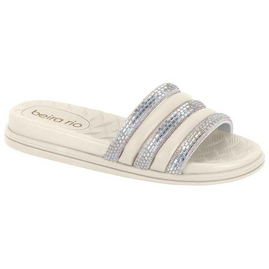 Chinelo Feminino Slide Aurora Boreal Branco Off Beira Rio
