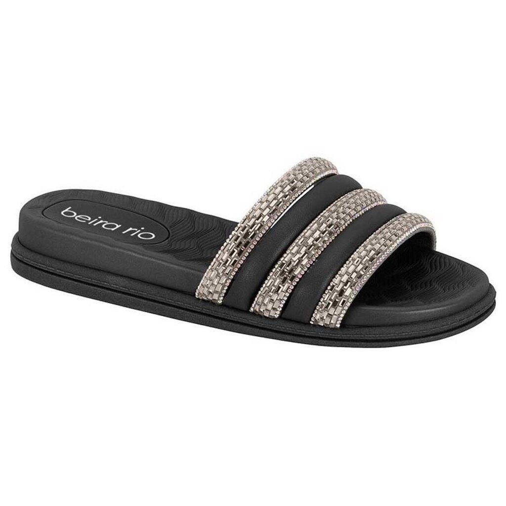 Chinelo Feminino Slide Aurora Boreal Preto Beira Rio 8528.203