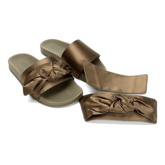 Chinelo Fiever Slide Duas Tiras Feminino - Verde