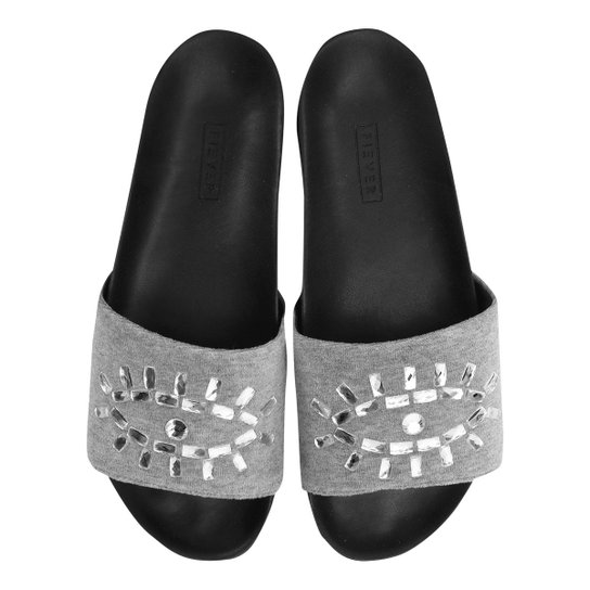 Chinelo Fiever Slide Plush - Cinza