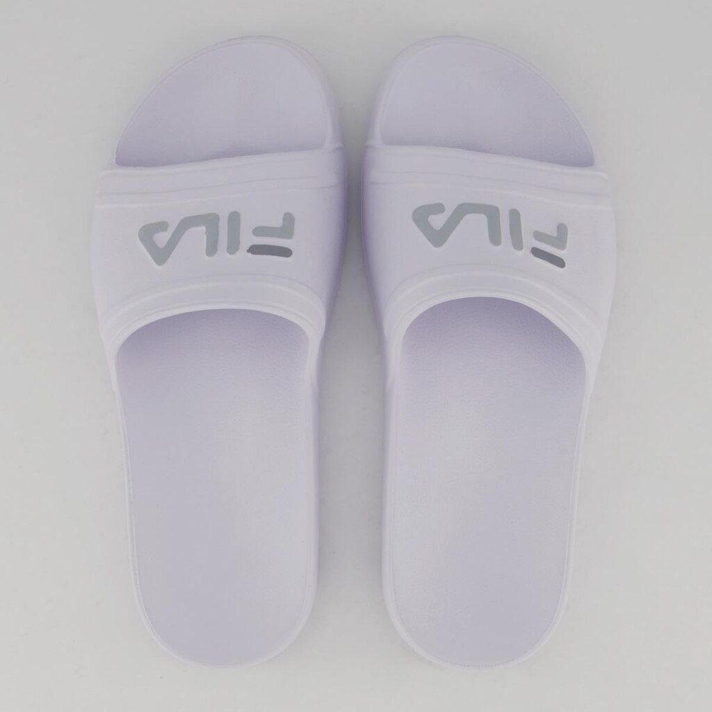 Chinelo Fila Sleek Slide Feminino Branco e Cinza