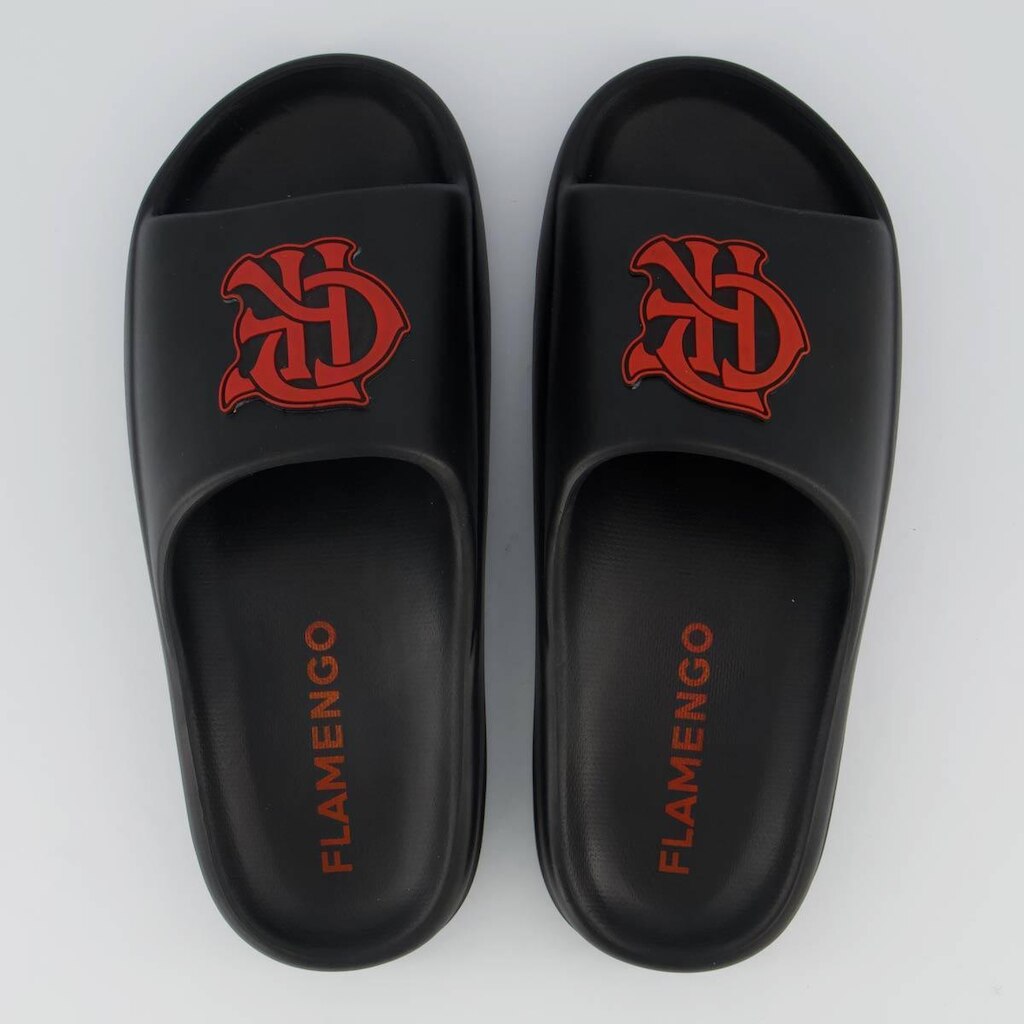 Chinelo Flamengo Nuvem Preto e Vermelho