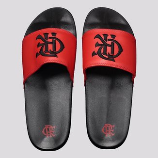 Chinelo Flamengo Slide CRF Bold Preto e Vermelho