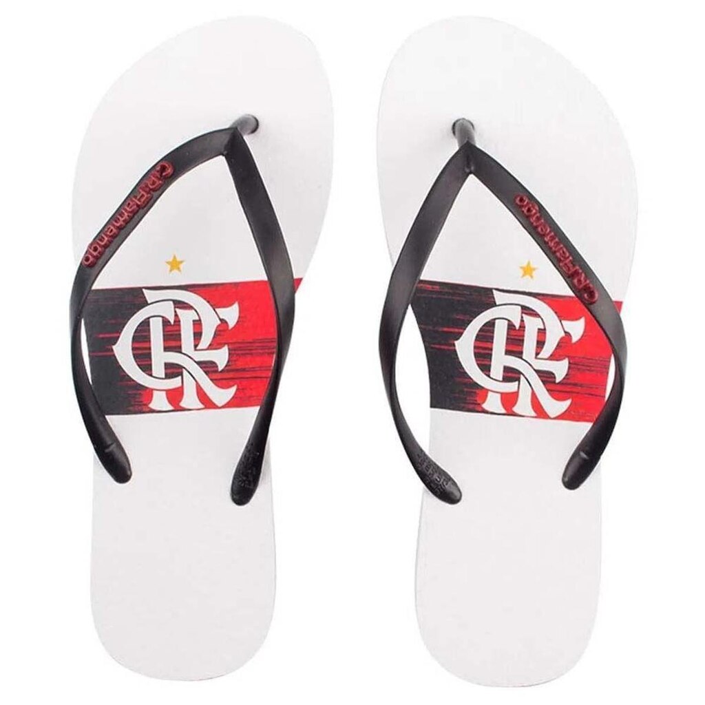 Chinelo Flamengo Slim Manto 2 2020 Branco/Preto 33/34