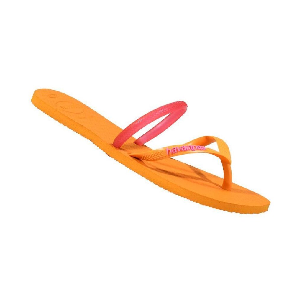 Chinelo Flat Duas Tiras Laranja e Rosa | Havaianas