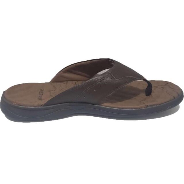 Chinelo Freeway Couro Masc - Marrom - 39