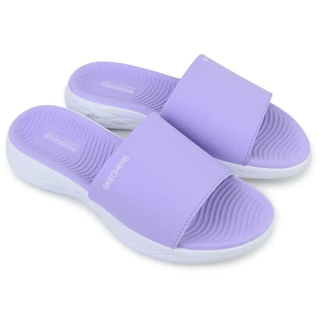 Chinelo Gaspea Skechers On The Go 600 Feminino Lilás