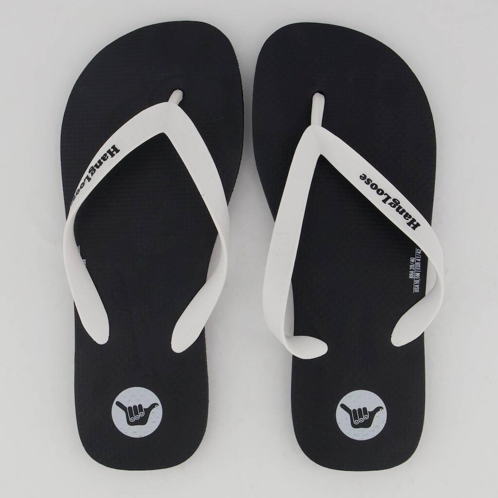 Chinelo Hang Loose Logo Preto e Branco