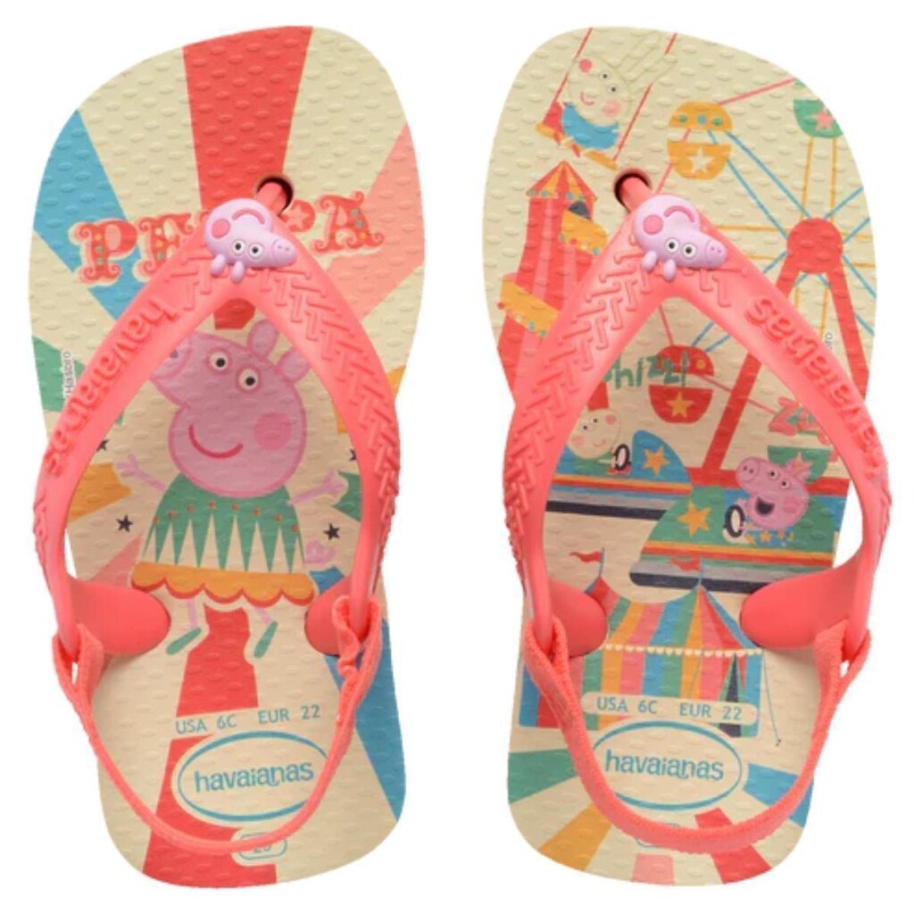 Chinelo Havaianas Baby Peppa Pig Menina - Bege e Rosa - 22