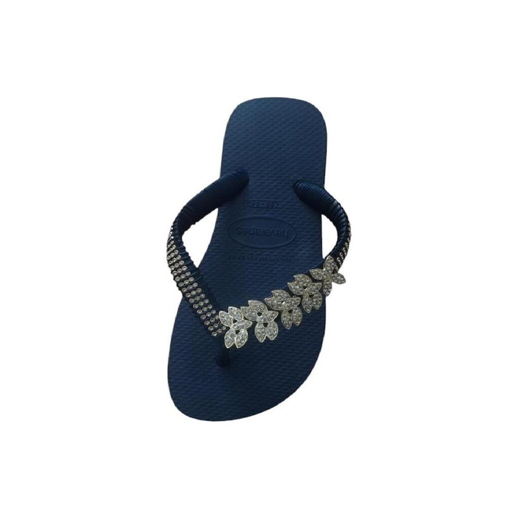 Chinelo Havaianas Customizado Cabedal Folhagem