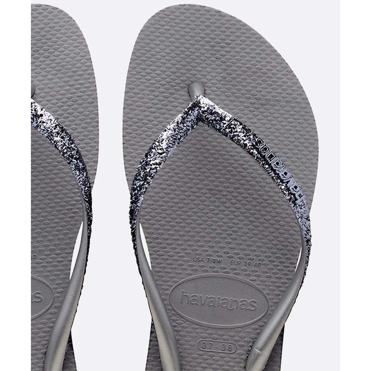 havaianas slim glitter cinza