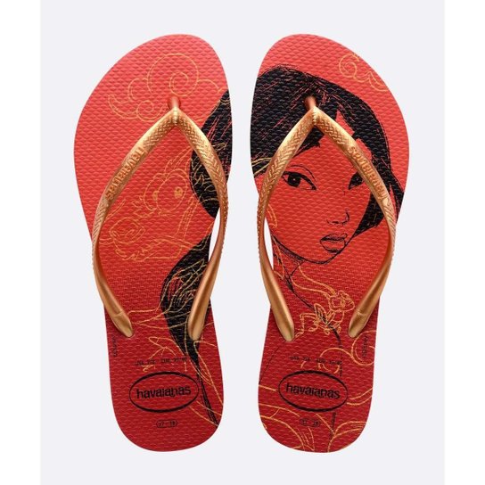 Chinelo Havaianas Feminino Slim Princesas - 10048749060 - Vermelho Menor preço em Chinelo Havaianas Feminino Slim Princesas - 10048749060 - Vermelho