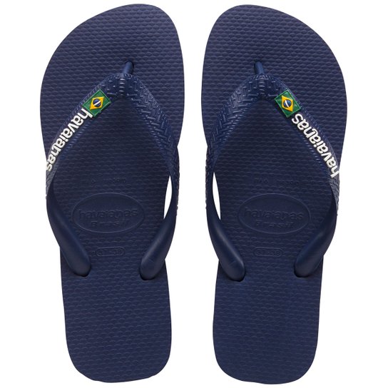 Chinelo Havaianas Kids Brasil Logo - Marinho Menor preço em Chinelo Havaianas Kids Brasil Logo - Marinho
