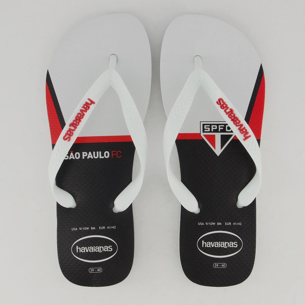 Chinelo Havaianas São Paulo Branco e Preto