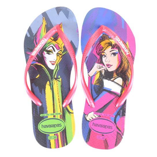 Chinelo Havaianas Slim Disney Villains Ariel Feminino - Roxo Menor preço em Chinelo Havaianas Slim Disney Villains Ariel Feminino - Roxo