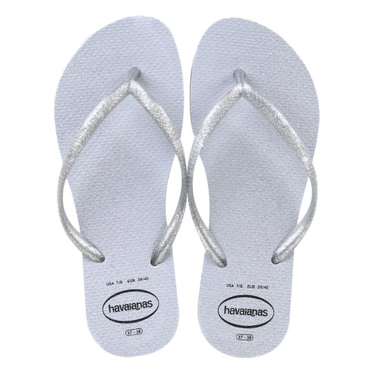 Chinelo Havaianas Slim Gloss Feminino - Cinza Menor preço em Chinelo Havaianas Slim Gloss Feminino - Cinza