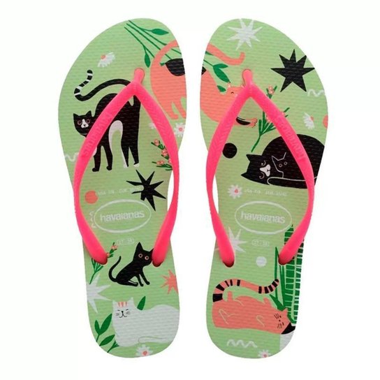 Chinelo Havaianas Slim Pets - Produto Original - Verde Menor preço em Chinelo Havaianas Slim Pets - Produto Original - Verde