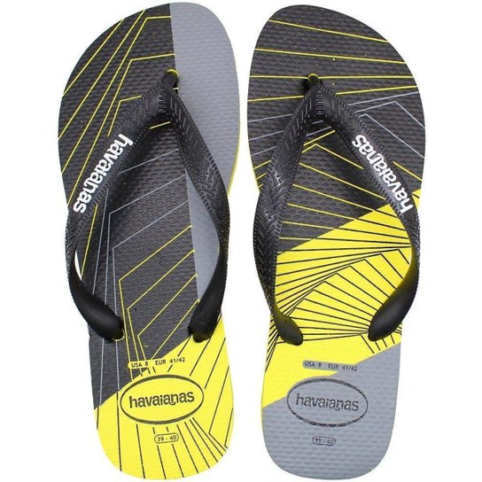 Chinelo Havaianas Trend Masculino - Preto+Amarelo Menor preço em Chinelo Havaianas Trend Masculino - Preto+Amarelo