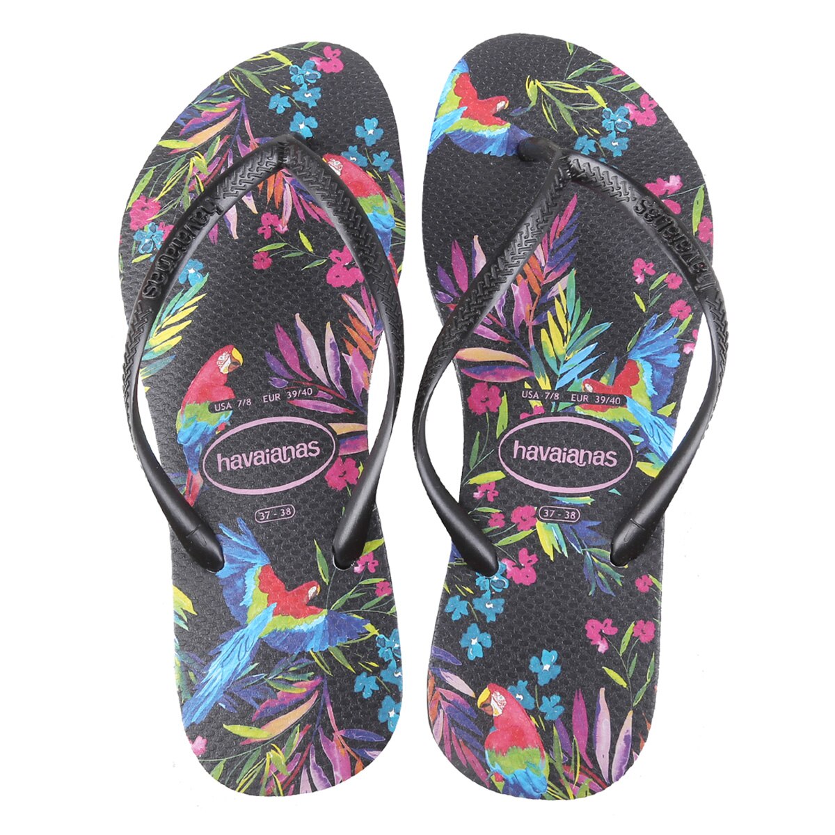 chinelo havaianas floral