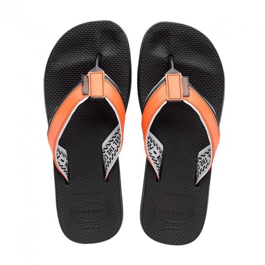 Chinelo Havaianas Urban Tech Preto Laranja - Preto Menor preço em Chinelo Havaianas Urban Tech Preto Laranja - Preto