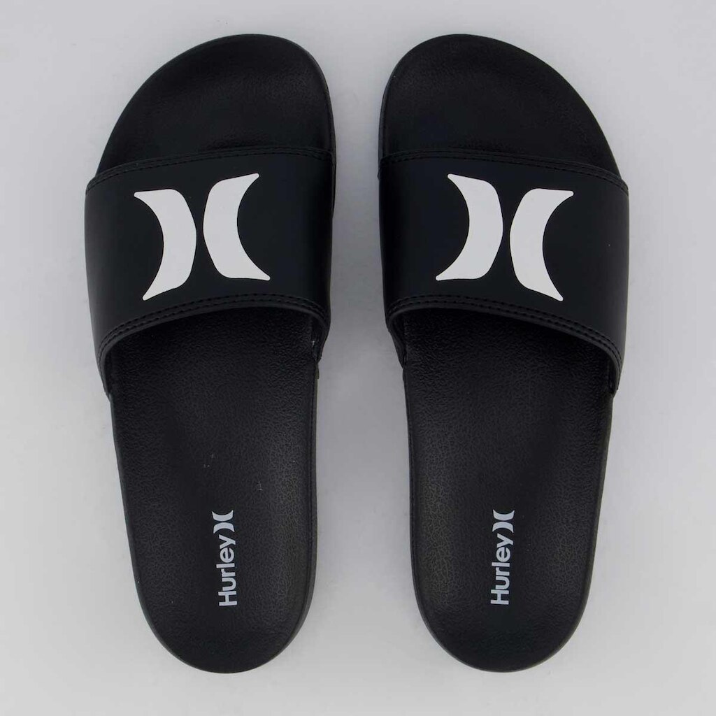 Chinelo Hurley Slide Icon I Preto e Branco