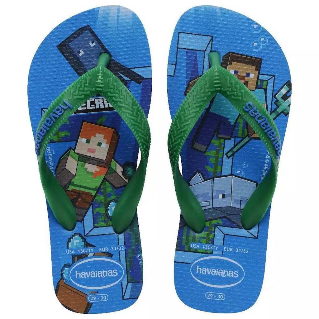 Chinelo Infantil Havaianas Macio Confortável Kids Minecraft