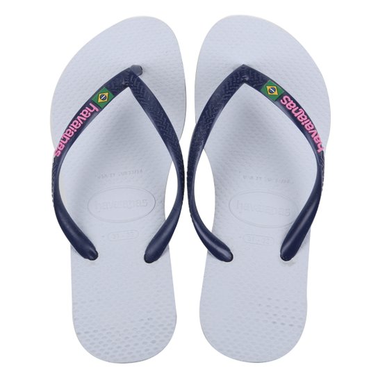 Chinelo Infantil Havaianas Slim Brasil Masculino - Branco Menor preço em Chinelo Infantil Havaianas Slim Brasil Masculino - Branco