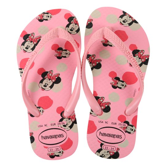 Chinelo Infantil Havaianas Slim Disney Minnie Feminino - Rosa Menor preço em Chinelo Infantil Havaianas Slim Disney Minnie Feminino - Rosa