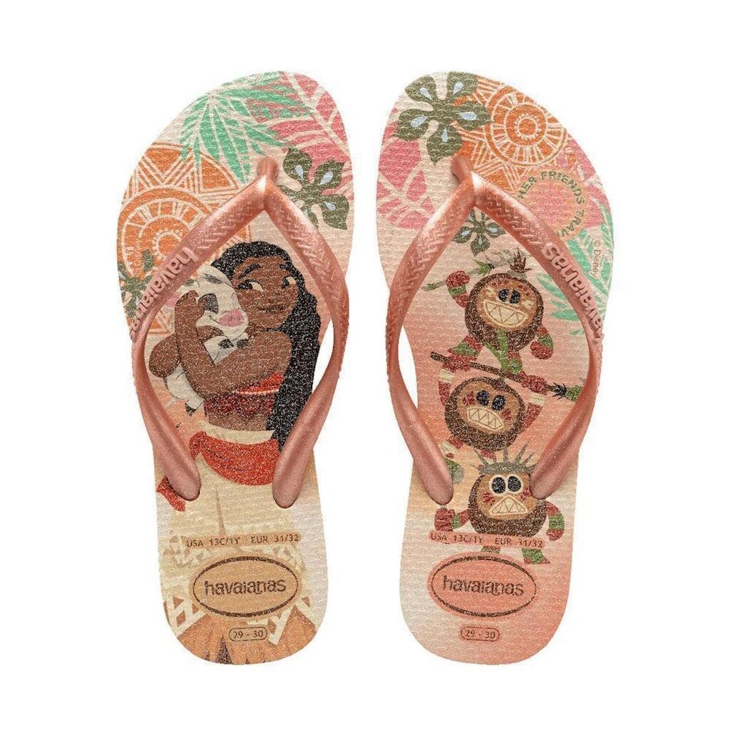 Chinelo Infantil Havaianas Slim Princess Moana Rosa