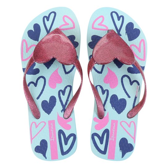 Chinelo Infantil Ipanema Amores Feminino - Verde+Rosa