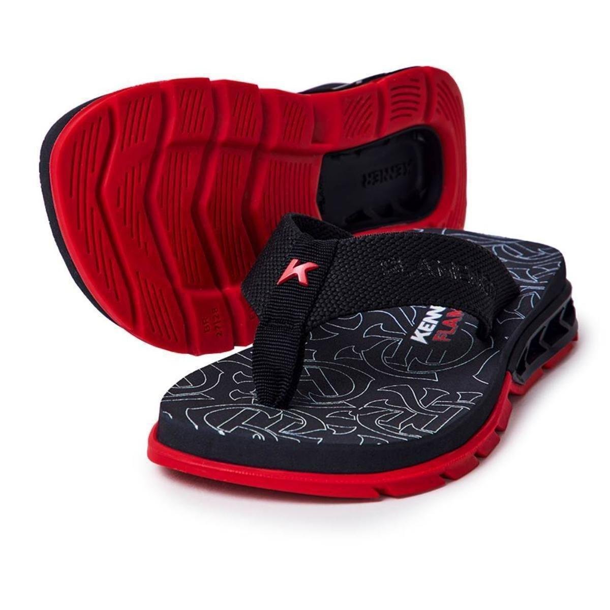 Chinelo Infantil Kenner Flamengo Rakka Kids Preto+Vermelho