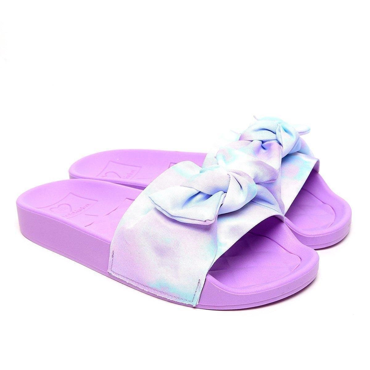 Chinelo Infantil Molekinha Tie Dye Laço Feminino - Lilás | Netshoes