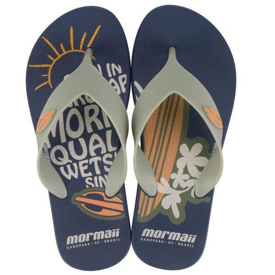 Chinelo Infantil Mormaii Tropical II Dedo - Azul Menor preço em Chinelo Infantil Mormaii Tropical II Dedo - Azul