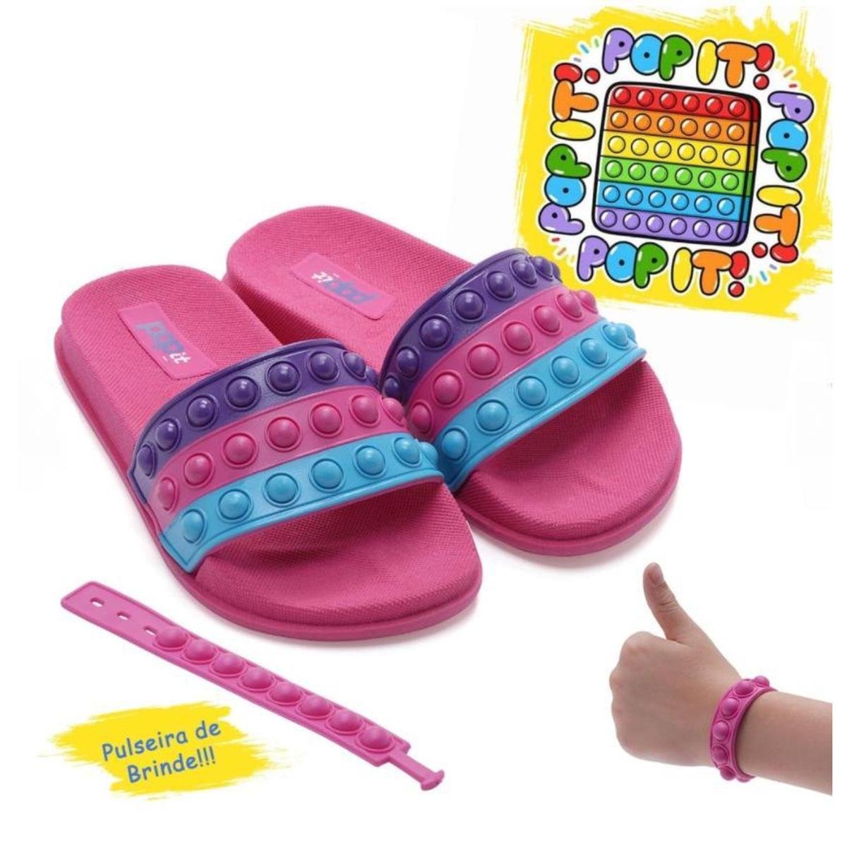Chinelo Infantil Popit it Com Pulseira Slide Menor preço em Chinelo Infantil Popit it Com Pulseira Slide